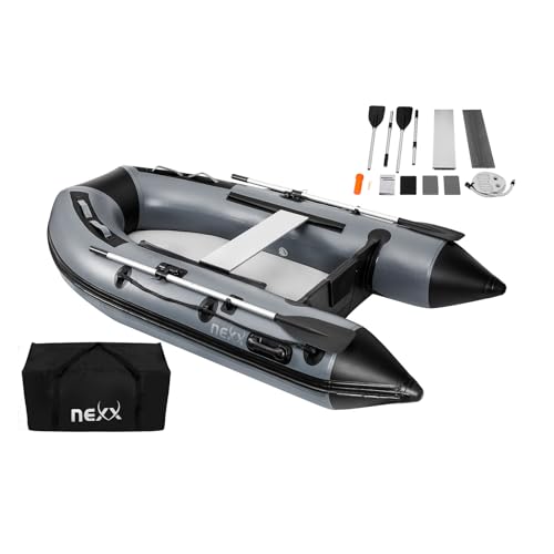 Professionelles Sportboot, Schlauchboot, Anglerboot NEXX 260cm mit Luftboden - mit 1 Sitzbank inkl. 2 Paddeln, hellgrau Professionelles Sportboot, Schlauchboot, Anglerboot NEXX 260cm mit Luftboden - mit 1 Sitzbank inkl. 2 Paddeln, hellgrau von MK-Angelsport