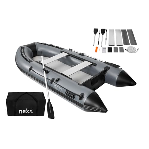Professionelles Sportboot, Schlauchboot Anglerboot, NEXX 330cm mit Luftboden - Angelboot mit Tragetasche, hellgrau - inkl. 2 Paddel und Reperatur Kit Professionelles Sportboot, Schlauchboot Anglerboot, NEXX 330cm mit Luftboden - Angelboot mit Tragetasche, hellgrau - inkl. 2 Paddel und Reperatur Kit von MK-Angelsport