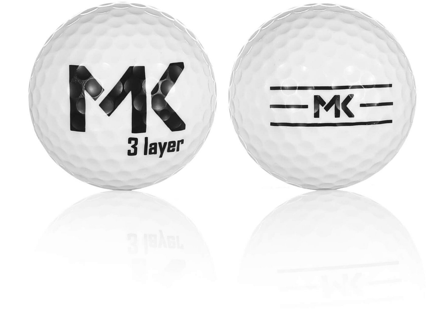 MK Golf Golfball MK Golf Golfbälle 3-Kern Long Range - 12 Stück - Weiss - 45.7 Gramm - von MK Golf