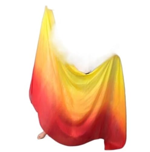 MKLHAVB Bauchtanz Seidenschleier Rainbow Gradent Damen Bauchtanz Seidenschleier Bauchtanz Zubehör 250 cm 270 cm für Halloween Karneval Auftritte(Color 10,200X90cm-Girl) von MKLHAVB