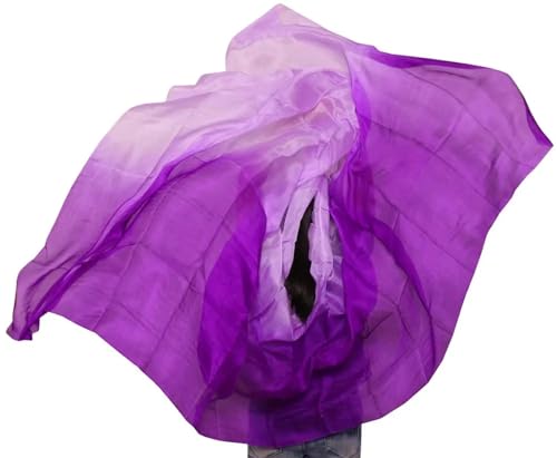 MKLHAVB Bauchtanz Seidenschleier Tanzschleier Frauen Schal Farbverlauf Seidenschleier for den Bauchtanz für Halloween Karneval Auftritte(Color 03,L-250cm-114cm) von MKLHAVB