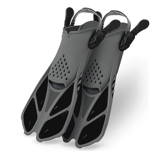 Schwimmflossen Verstellbare Schwimmflossen Erwachsene Schnorchel Fußflossen Tauchflossen Anfänger Wassersportausrüstung Tragbare Tauchflossen Schwimmflossen FüR Das Training ( Color : Black , Size : M von MKLHAVB