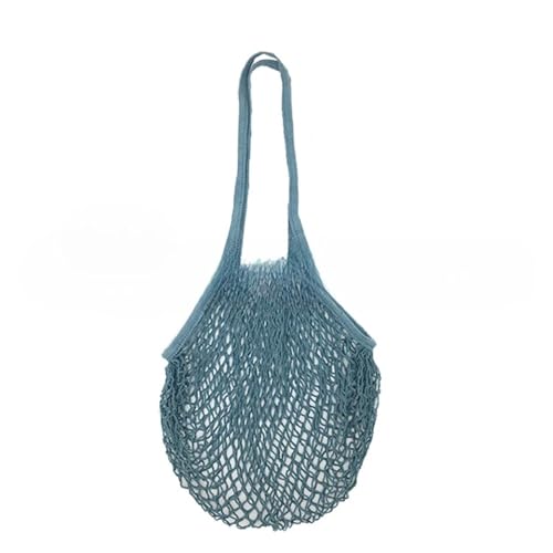 Tragbare Baumwoll-Netztasche Waschbare Baumwoll-Mesh-String-Handtasche mit kurzem Griff, Netztasche, tragbar, wiederverwendbare Einkaufstüten, Obst- und Gemüsebeutel Gemüsetasche aus Netz(Grey) von MKLHAVB