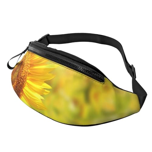 Graffiti-Zeichnung Kunst gedruckt Bauchtaschen Hüfttasche mit Kopfhöreranschluss für Männer Frauen – verstellbare Bauchtasche Hüfttasche, sonnenblume, Einheitsgröße von MKNAZ