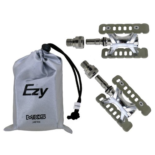 MKS Pedal Steckpedale Clip-On abnehmbar mit Tasche Silber Fahrrad Pedale Bike MKS Pedal Steckpedale Clip-On abnehmbar mit Tasche Silber Fahrrad Pedale Bike von MKS