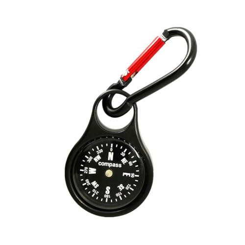Kompass Schlüsselanhänger, Kompass mit Karabiner, Mini-Kompass, Zinklegierung Camping Karabinerhaken Clip für O Kompass Zubehör von MLEHN