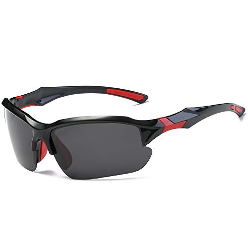 Brille Reiten Radfahren Sonnenbrillen Outdoor Polarisierte MTB Fahrrad Brille Männer Frauen Rennrad Mountainbike Brillen (RoB Fahrrad Brille Männer Frauen Rennrad Mountainbike Brillen (Rot Grau) von MLQLCKYH