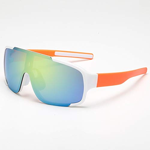 MLQLCKYH Männer und Frauen Outdoor-Reitbrille Fahrrad Sport Sonnenbrille Radfahren Sonnenbrille polarisierte Brille (weiß orange) Sonnenbrille Radfahren Sonnenbrille polarisierte Brille (weiß orange) von MLQLCKYH