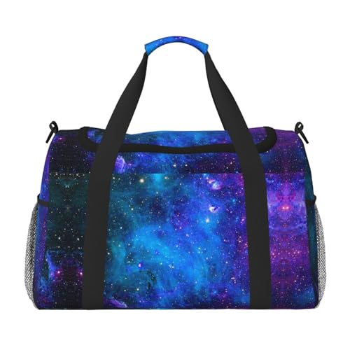 Galaxy bedruckte Handreisetasche, persönliche Gegenstände, Sport- und Fitnesstasche, Langstreckenreisen, Schwarz , Einheitsgröße von MLTRFGJ