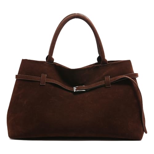 Elegante Braune Lederhandtasche Slouchy Bag Geldbörse Mit Großem Fassungsvermögen Umhängetasche Für Büro Und Den Täglichen Gebrauch von MLWSKERTY