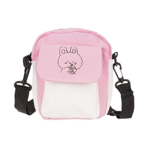 Frauen Tasche Kleine Schulter Tasche Einfache Umhängetasche Cartoon Kaninchen Gedruckt Umhängetasche Leinwand Handy Tasche Zum Einkaufen von MLWSKERTY