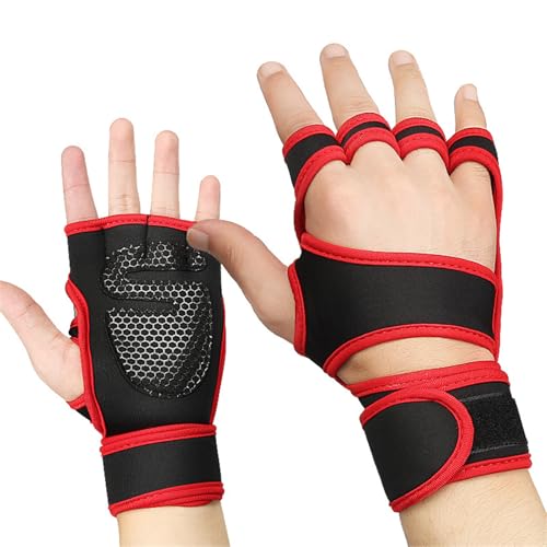 MLWSKERTY 1 Paar Gewichtheberhandschuhe Mit Verstellbaren Handgelenkbandagen Unisex Gym Workout Handschuhe Für Männer Und Frauen Liftup Gewichtheben von MLWSKERTY