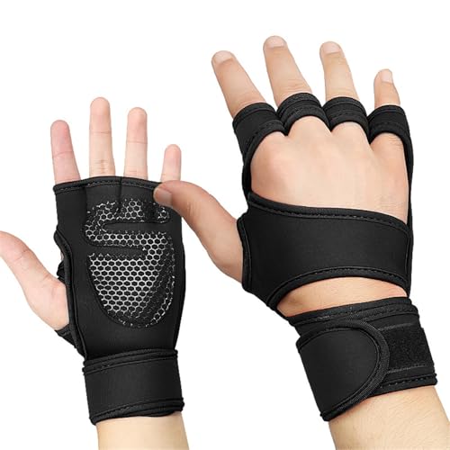 MLWSKERTY 1 Paar Gewichtheberhandschuhe Mit Verstellbaren Handgelenkbandagen Unisex Gym Workout Handschuhe Für Männer Und Frauen Liftup Gewichtheben von MLWSKERTY