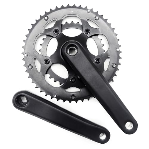 MLWSKERTY 50/34T Mountainbikes 170mm Vierkant Kurbelgarnitur 8/9-Gang Kurbelgarnitur Fahrräder Kurbelarm Set Für Mountainbikes Rennräder von MLWSKERTY