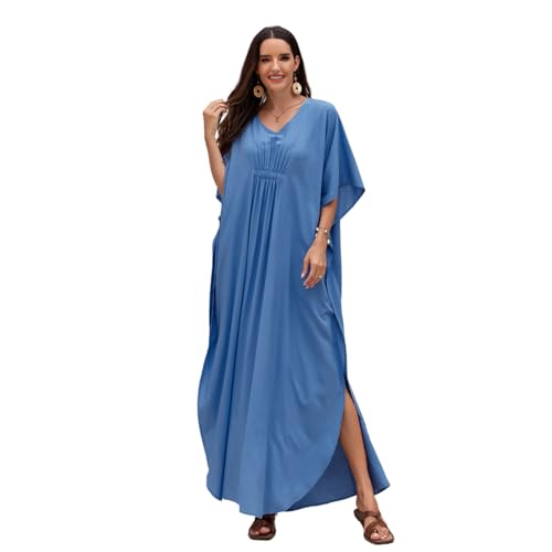 MLWSKERTY Damen Strand Coverup Kaftan Kleid Kurzärmeliges Badeanzug Coverup Strand Kaftan Kleid In Voller Länge von MLWSKERTY