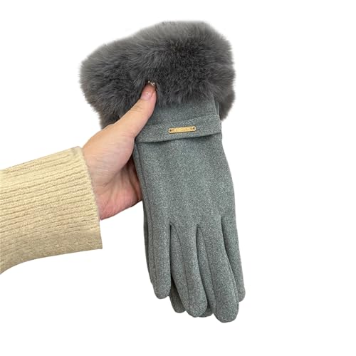 MLWSKERTY Pelzige, warme Vollfinger-Handschuhe, Snowboard-Handschuhe, Winter, dick, isoliert, Vollfinger-Handschuhe von MLWSKERTY
