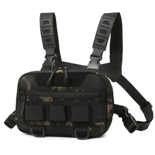 MLWSKERTY Tactically Sport Brusttasche Angelweste Wasserabweisend Brusttasche Vorne Klettern Camping Rucksäcke von MLWSKERTY