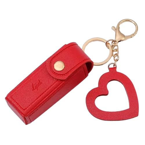 MLWSKERTY Tragbare Lippenstift-Tasche, Geldbörse, Schlüsselanhänger, Mini-Aufbewahrungstasche für Damen, einfarbig, Lippenstifte, Schutzhülle, Rucksack-Dekoration, rot, as shown in the picture von MLWSKERTY