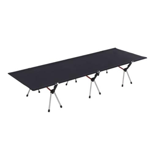 MLYYX Klappbett Feldbett Klappbett, Tragbares Bett Aus Aluminiumlegierung, Montage Und Demontage, Aufbewahrung Und Zusammenklappen, Einzelnes Campingbett Campingbett Folding Bed(Black) von MLYYX