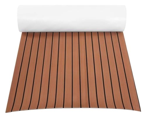 MMDXDLX Eva Schaum Boot rutschfeste Teakholz-Terrassendielen for Yacht, Motorboot, Wasserski, Fischerboot, RV-Bodenbelag(Brown,240X60CM) von MMDXDLX