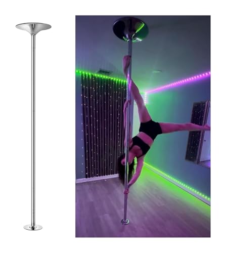 MMDXDLX Pole Dance Stange Stripper Pole Komplettset, abnehmbare Spinning-Stahlstange for zu Hause for Übungsclub-Partys, maximale Belastung 440 LB(3.2M-3.6M(10.5ft-11.8ft)) von MMDXDLX