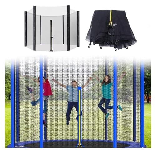 MMDXDLX Trampolin Ersatznetz 6 Fuß 8 Fuß 10 Fuß 12 Fuß Trampolin-Schutznetz for Garten-Außentrampoline, Sicherheitsnetz, einfache Montage, nur Netz(10ft(6 Poles)) von MMDXDLX