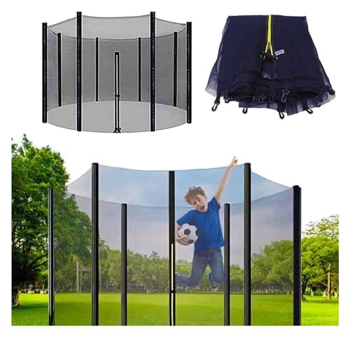 MMDXDLX Trampolin Ersatznetz Trampolin-Sicherheitsnetz-Einfassung, 6 Fuß/8 Fuß/10 Fuß/12 Fuß(10ft-6 Poles) von MMDXDLX