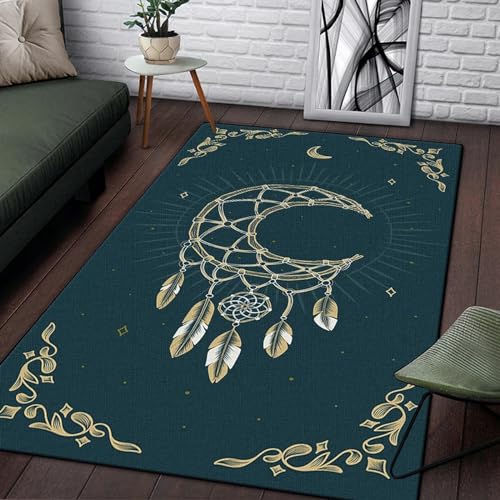 MMRTDJDR 3D-Teppiche, weicher Flanell-Bodenteppich, Wohnzimmer, Schlafzimmer, geheimnisvolle Symbole, Weissagung, Gebet, Traumfänger, 50 x 80 cm/19,6 x 31,5 Zoll – Überwurf, Läufer, Teppiche, niedrige von MMRTDJDR