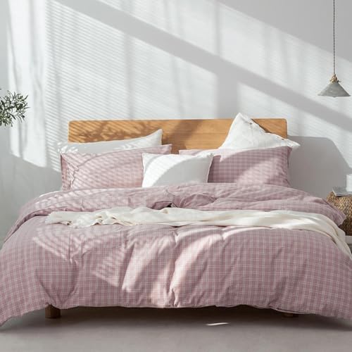 MMRTDJDR 4pieces Duvet Cover -Set, Baumwollduvet -Abdeckungsstücke atmungsaktiv 100% Gewaschene Baumwolle Single/Double -Bettwäsche -Set Super Soft Reversible Quilt Trösterabdeckung mit Bettblatt und von MMRTDJDR