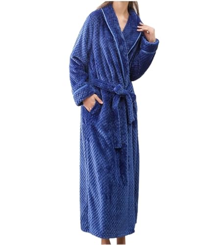 MMRTDJDR Bademantel Roben Winter Lange Robe Für Frauen Flanell Ganzkörper-Bademantel Warme Pyjamas Dusche Nachthemd Bademantel von MMRTDJDR