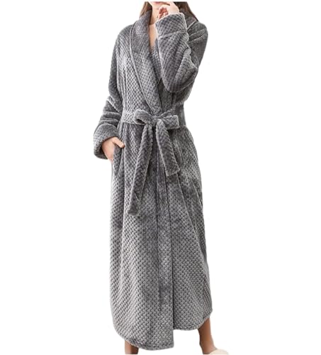 MMRTDJDR Bademantel Roben Winter Lange Robe Für Frauen Flanell Ganzkörper-Bademantel Warme Pyjamas Dusche Nachthemd Bademantel von MMRTDJDR