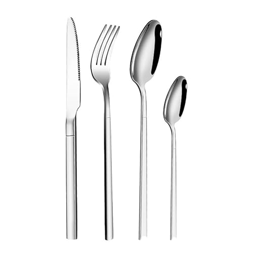 MMRTDJDR Besteck-Set, Besteck-Set für 9 Personen. Luxuriöse Besteck-Sets, hochglanzpoliertes Besteck-Set, spülmaschinenfest, Elegantes Tischbesteck für Zuhause/wichtige Abendessen (9 Sets mit 36 von MMRTDJDR