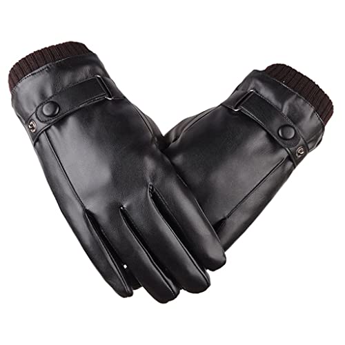 MMRTDJDR Herren-Handschuhe, Winter-Fäustlinge, halten warm, Touchscreen, Winddicht, zum Fahren, für Herren, Herbst und Winter von MMRTDJDR