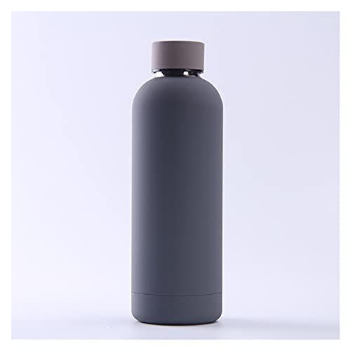 MMRTDJDR Isolierflasche, Edelstahl, tragbare Thermosflasche, Outdoor-Sport-Wasserflasche, große Bauchbecher-Trinkflasche, Reisebecher-Flasche (Kapazität: 500 ml, Farbe: A grau) von MMRTDJDR