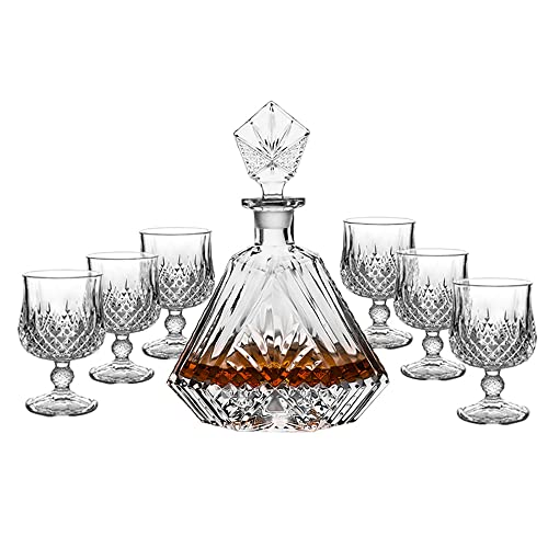 MMRTDJDR Kristall-Whisky-Gläser-Set mit 6 altmodischen Gläsern, Bar-Becher zum Trinken von Bourbon-Cocktails, Cognac, Geschenk für Freund (Typ 7) von MMRTDJDR