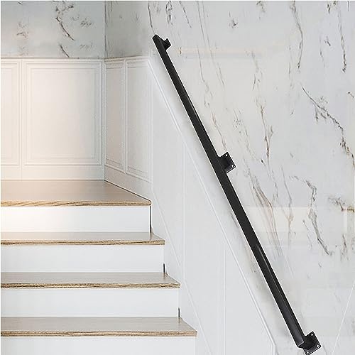 MMRTDJDR Schwarzer Treppengeländer-Handlauf | Treppengeländer-Kit | Handläufe für Treppen 1 2 3 4 5 6 Meter | Treppengeländer | Handläufe für Innentreppen, Außenstufen, Wandmontage (Größe: 1 Fuß/0,3 von MMRTDJDR