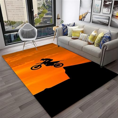 MMRTDJDR Teppich, 3D-Gedruckter Rutschfester Motocross-Rennteppich für Schlafzimmer, Wohnzimmer, Kinderzimmer, Heimdekorationsteppich – leicht zu reinigen, 160 x 230 cm / 62,99 x 90,55 Zoll von MMRTDJDR