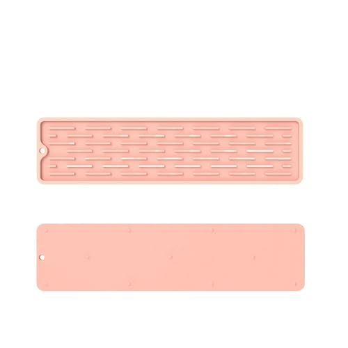 MMRTDJDR Waschbeckenunterlage, Küchenarmatur-Matte, Tropfschutz-Pads, Wasserauffangmatte, Waschbecken-Abfluss-Pad, wasserdicht, rutschfest, Badezimmer-Gadget (Rosa) von MMRTDJDR