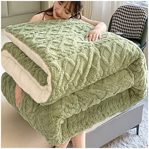 MMRTDJDR Winterdecke, 3-lagige Luxus-Flanell-Fleece-Dickdecke, super warme, verdickte Steppdecke, weiche Plüsch-Samtdecke, doppelseitige Steppdecke, schwer warm für den Winter, E, 150 x 200 cm/3 kg von MMRTDJDR