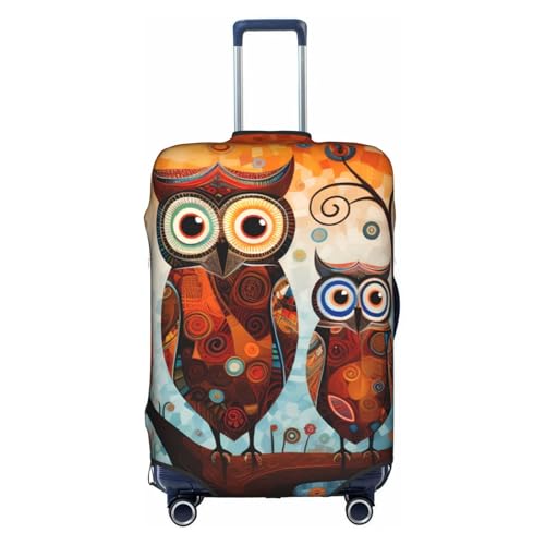 MMSJSBVY Cowboy West Elastische Gepäckabdeckung, staub- und kratzfester Trolley-Gepäckschutz für 45,7-81,3 cm Gepäck, Anime Owl, L von MMSJSBVY