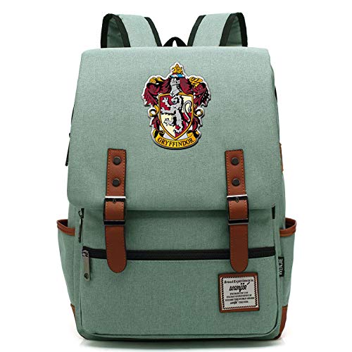 Harry Potter Rucksack für Mädchen Jungen Leichte Büchertasche 7~15 Grade Student Pack Hufflepuff Green von MMZ