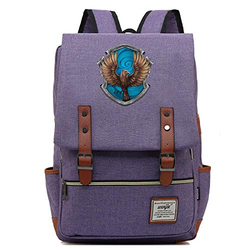 Harry Potter Rucksack für Schüler der Klassen 7 bis 15 3D-Druck Hogwarts Animal Badge Book Bag Ravenclaw Purple von MMZ