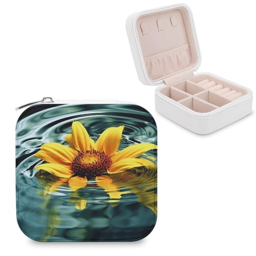 Make-up-Spiegel, Sonnenblume im Wasser, bedruckter Make-up-Spiegel, tragbarer Make-up-Spiegel, langlebiger Make-up-Spiegel, Büro-Make-up-Spiegel, Sonnenblume im Wasser, Einheitsgröße, Modernes Design von MNBVKL