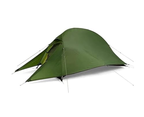 Tunnelzelte 1-Personen-Zelt, Outdoor, Camping, Wandern, Klettern, Ultraleicht, doppellagig, für Rucksacktouren, Sonnenschutz mit Stellfläche Campingzelt(1P - 20D Forest) von MNEVZX