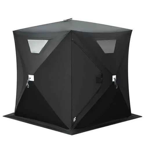 Tunnelzelte Outdoor Winter Ice Cube Pop Up Winter Series Tragbares Eisangelzelt Campingzelt(Black) von MNEVZX