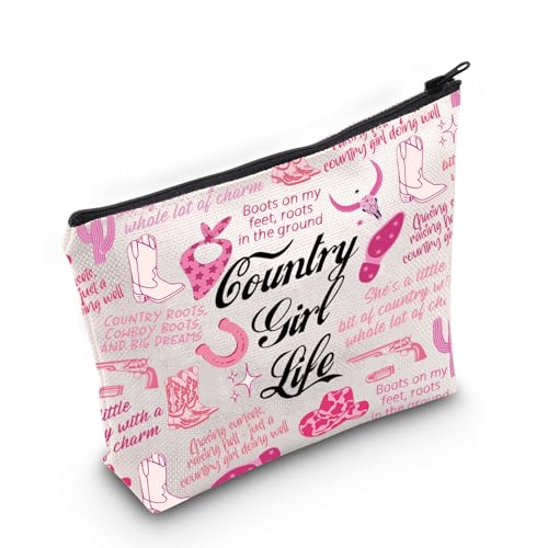 Country Girl Gift Cowgirl Gift Country Girl Life Makeup Zipper Pouch for Western Girls, Country Girl Life, Medium von MNIGIU