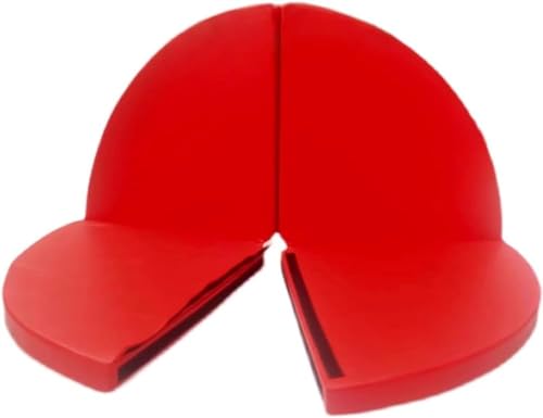 MNOIINM Sturzmatte, 10,2 cm dick, PU-Leder, rutschfeste Abdeckung, tragbares, rundes Sicherheitskissen für Zuhause, Studio, Fitness (Größe: 120 cm, Farbe: Rot) von MNOIINM