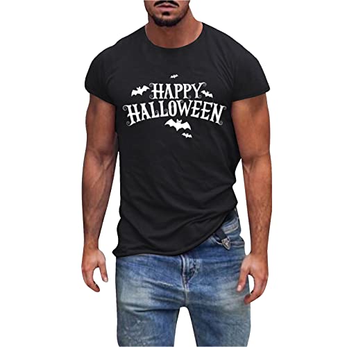 MNRIUOCII Halloween Print T Shirt Blut Handabdruck Herren Tshirt V Ausschnitt Tshirt Retro Crop Tops Problem Gelöst Kurzarmshirt Shirt I'm Fine Tshirt Sommershirt von MNRIUOCII