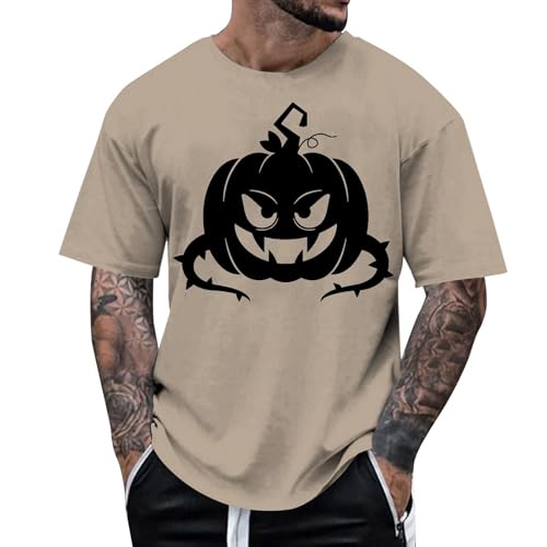 MNRIUOCII Halloween Print T Shirt Kürbis Vintage Ghostface Herren Tshirt Tshirt Lässiges Crop Tops Aesthetic Sportkleidung Shirt Shirt Problem Gelöst Sale Tshirt Sommershirt von MNRIUOCII