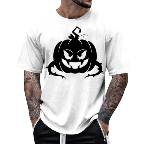 MNRIUOCII Halloween Print T Shirt Kürbis Vintage Ghostface Herren Tshirt Tshirt Lässiges Crop Tops Aesthetic Sportkleidung Shirt Shirt Problem Gelöst Sale Tshirt Sommershirt von MNRIUOCII